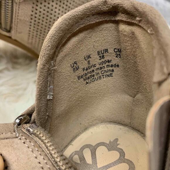 Fergalicious Augustine Tan Performated Peep Toe Booties Size 8 - Picture 8 of 8